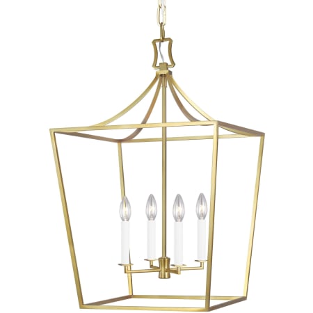 Visual Comfort Southold 4 Light 18" Wide Taper Candle Pendant Burnished Brass
