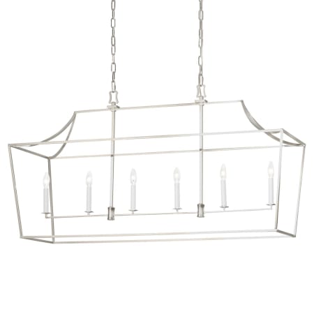 Visual Comfort Studio 6 Light 48" Wide Taper Candle Linear Chandelier Polished Nickel