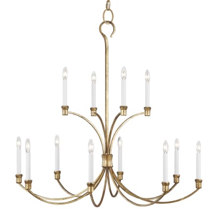Visual Comfort Westerly 12 Light 42" Wide Taper Candle Chandelier Antique Gild