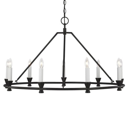 Visual Comfort Keystone 9 Light 38" Wide Taper Candle Chandelier Aged Iron