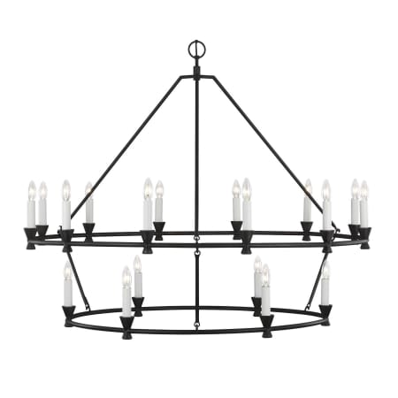 Visual Comfort Studio 18 Light 50" Wide Taper Candle Ring Chandelier Aged Iron