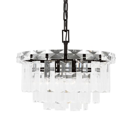 Visual Comfort Arden 4 Light 16" Wide Crystal Waterfall Chandelier Aged Iron