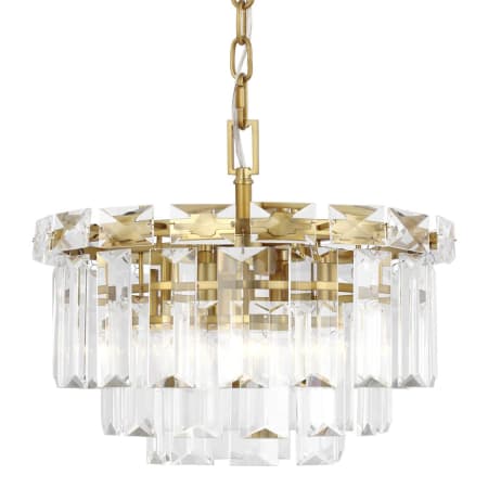 Visual Comfort Arden 4 Light 16" Wide Crystal Waterfall Chandelier Burnished Brass