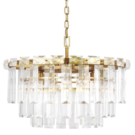 Visual Comfort Arden 10 Light 24" Wide Crystal Waterfall Chandelier Burnished Brass