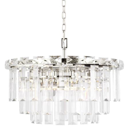 Visual Comfort Arden 10 Light 24" Wide Crystal Waterfall Chandelier Polished Nickel