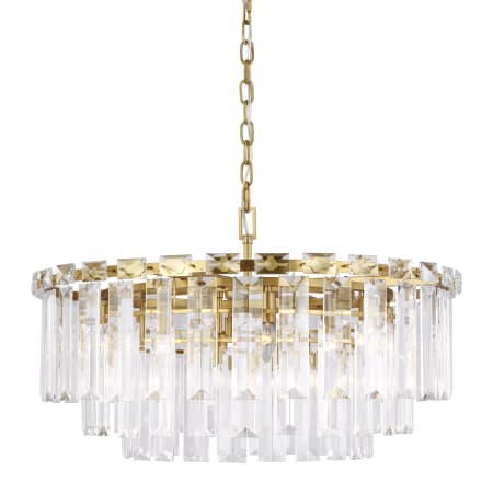 Visual Comfort Arden 16 Light 33" Wide Crystal Waterfall Chandelier Burnished Brass