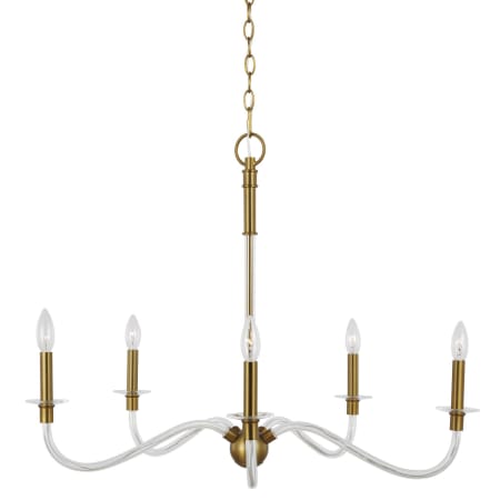 Visual Comfort Hanover 5 Light 32" Wide Chandelier Burnished Brass