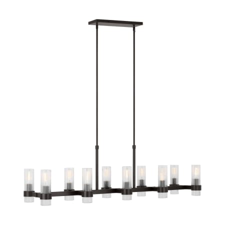 Visual Comfort Geneva 10 Light 50" Wide Linear Pendant Aged Iron