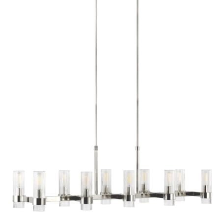 Visual Comfort Geneva 10 Light 50" Wide Linear Pendant Polished Nickel