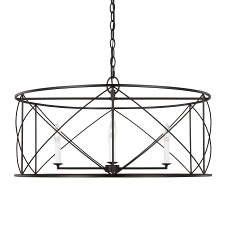 Visual Comfort Beatrix 4 Light 30" Wide Taper Candle Drum Chandelier Aged Iron