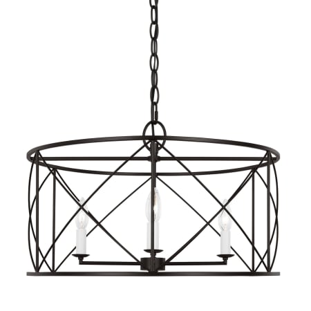 Visual Comfort Beatrix 4 Light 22" Wide Taper Candle Drum Chandelier Aged Iron