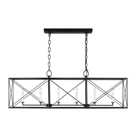 Visual Comfort Beatrix 6 Light 46" Wide Cage Linear Pendant Aged Iron