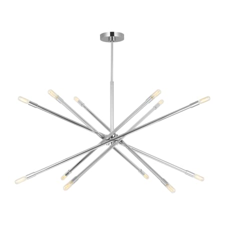 Visual Comfort Eastyn 12 Light 42" Wide Sputnik Chandelier Polished Nickel