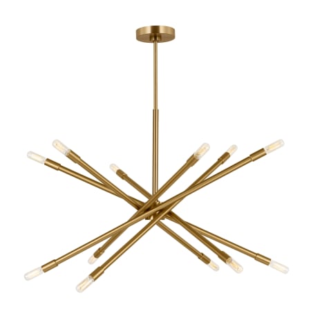 Visual Comfort Eastyn 12 Light 35" Wide Sputnik Chandelier Burnished Brass