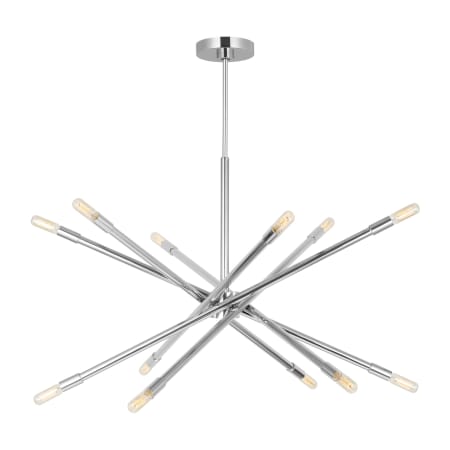 Visual Comfort Eastyn 12 Light 35" Wide Sputnik Chandelier Polished Nickel