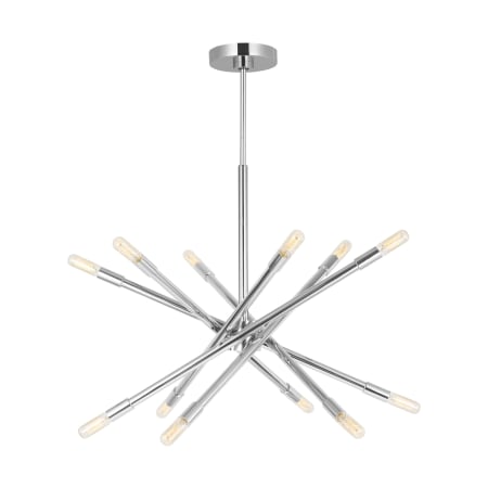 Visual Comfort Eastyn 12 Light 28" Wide Sputnik Chandelier Polished Nickel