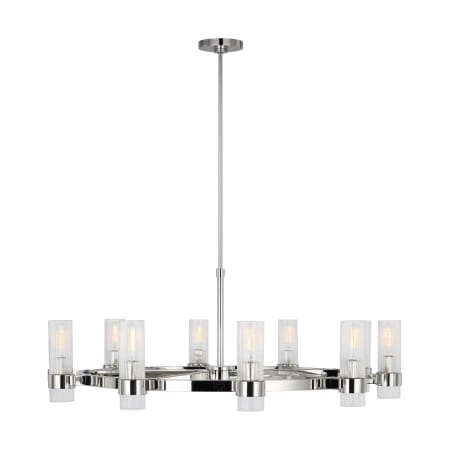Visual Comfort Geneva 8 Light 42" Wide Chandelier Polished Nickel