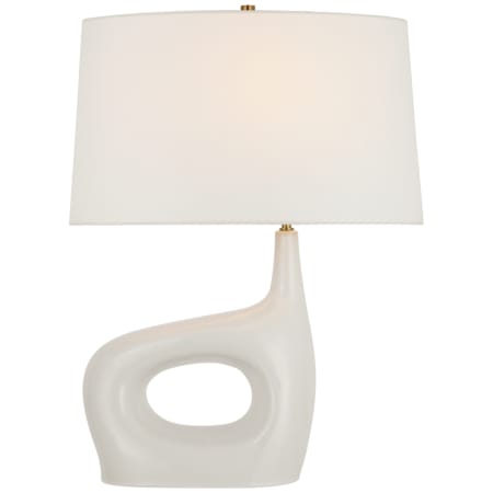Visual Comfort Sutro 24" Tall Vase Table Lamp with White Linen Shade - Left Ivory