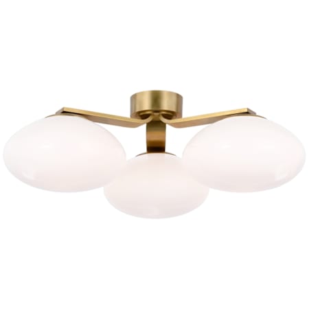Visual Comfort Marisol 3 Light 27" Wide LED Semi-Flush Ceiling Fixture with Frosted Glass Shades Soft Brass