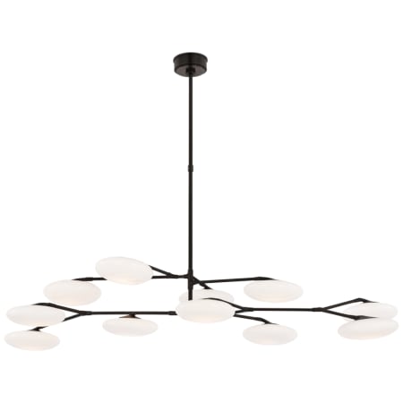 Visual Comfort Brindille 11 Light 65" Wide LED Chandelier with Frosted Glass Shades Gun Metal