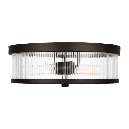 Visual Comfort Geneva 2 Light 14" Wide Flush Mount Drum Ceiling Fixture Aged Iron