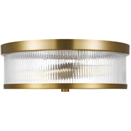 Visual Comfort Geneva 2 Light 14" Wide Flush Mount Drum Ceiling Fixture Burnished Brass