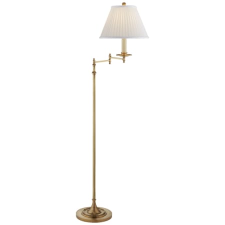 Visual Comfort Dorchester 64" Swing Arm Floor Lamp with Silk Shade by Chapman & Myers Antique Burnished Brass