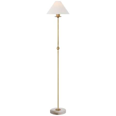 Visual Comfort Caspian 52" Tall Torchiere Floor Lamp Antique-Burnished Brass / Alabaster