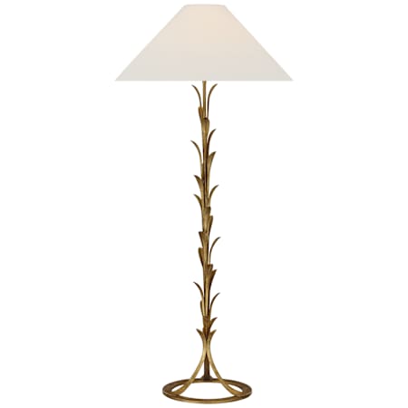 Visual Comfort Provenz 62" Tall Torchiere Floor Lamp with Linen Shade French Gild