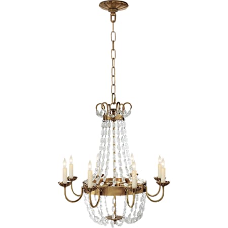 Visual Comfort Paris Flea Market 24" Medium Chandelier with Seeded Glass by E. F. Chapman Antique Burnished Brass