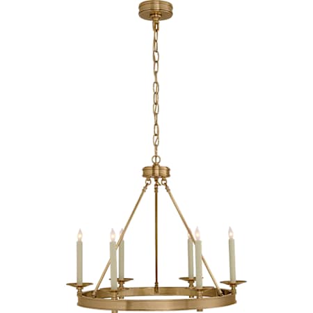 Visual Comfort Launceton 27" Small Ring Chandelier by E.F. Chapman Antique Burnished Brass