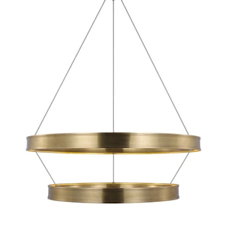 Visual Comfort Connery 41" Wide LED Ring Chandelier Antique-Burnished Brass