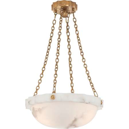Visual Comfort Fluted Band 18" Alabaster Pendant by E.F. Chapman Alabaster