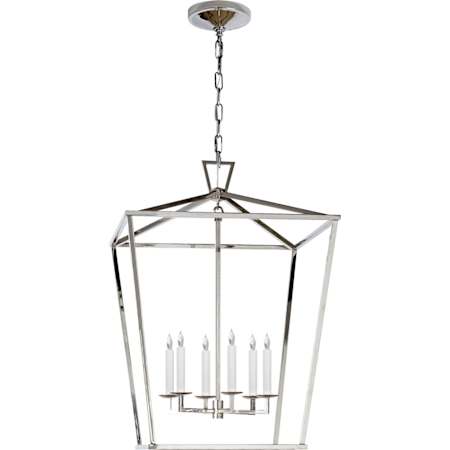 Visual Comfort Darlana 24" Large Lantern by E. F. Chapman Polished Nickel
