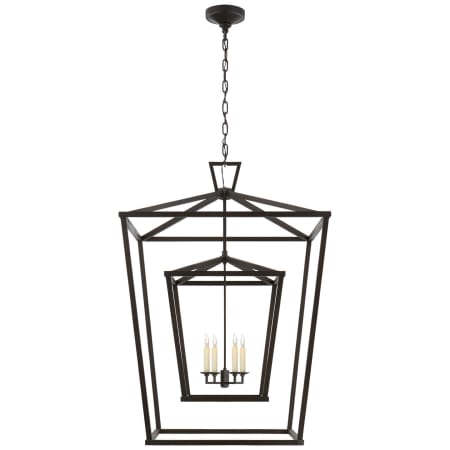 Visual Comfort Darlana 29" Extra Large Double Cage Chandelier by E. F. Chapman Aged Iron
