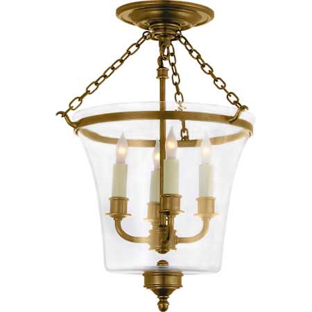 Visual Comfort Sussex 12" Semi-Flush by E. F. Chapman Antique Burnished Brass