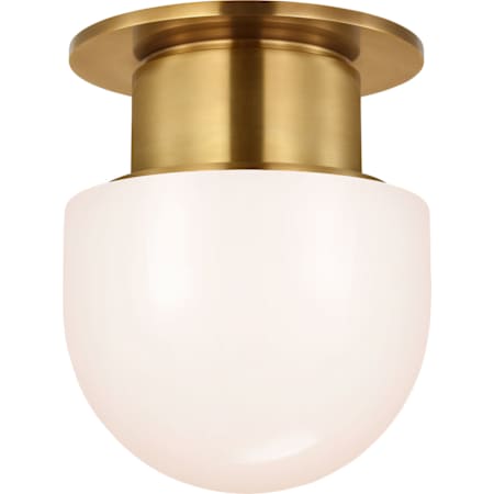 Visual Comfort Callan 8" Wide Semi-Flush Urn Ceiling Fixture Antique-Burnished Brass
