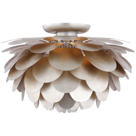 Visual Comfort Cynara 17" Wide Semi-Flush Ceiling Fixture Burnished Silver Leaf