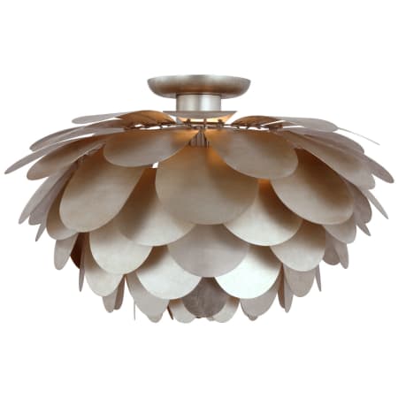 Visual Comfort Cynara 23" Wide Semi-Flush Ceiling Fixture Burnished Silver Leaf