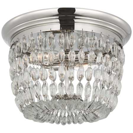 Visual Comfort Paris Flea Market 2 Light 13" Wide Flush Mount Drum Ceiling Fixture Polished Nickel