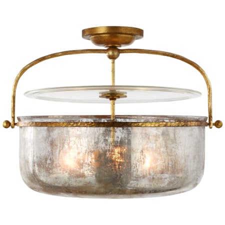 Visual Comfort Lorford 3 Light 20" Wide Semi-Flush Bowl Ceiling Fixture Gilded Iron