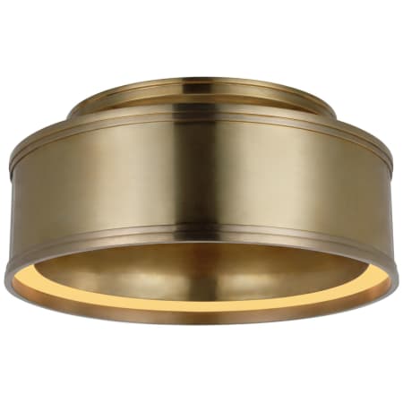 Visual Comfort Connery 14" Wide LED Flush Mount Drum Ceiling Fixture Antique-Burnished Brass