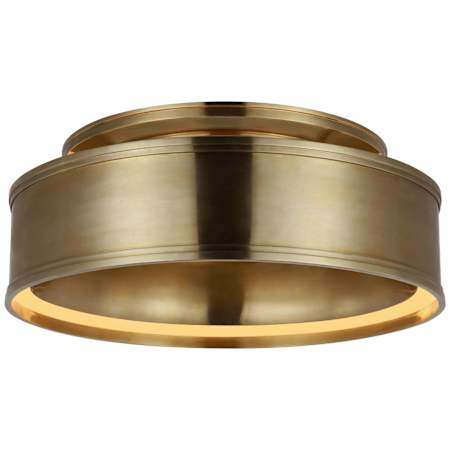 Visual Comfort Connery 18" Wide LED Flush Mount Drum Ceiling Fixture Antique-Burnished Brass