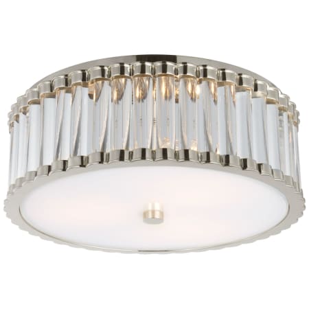 Visual Comfort Kean 3 Light 14" Wide Flush Mount Drum Ceiling Fixture Polished Nickel