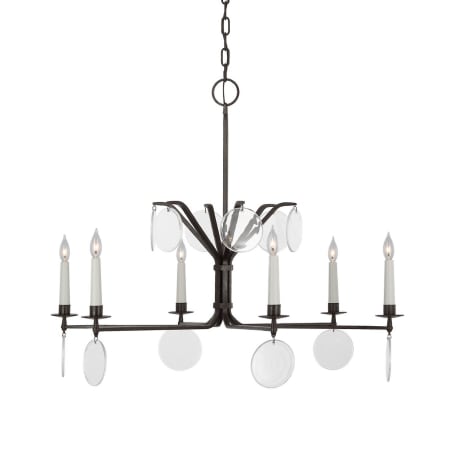 Visual Comfort Danvers 6 Light 42" Wide Candle Style Chandelier Aged Iron