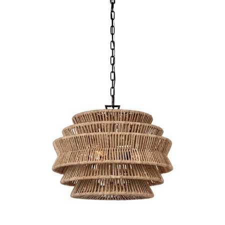 Visual Comfort Antigua 3 Light 22" Wide Waterfall Chandelier Bronze / Natural Abaca