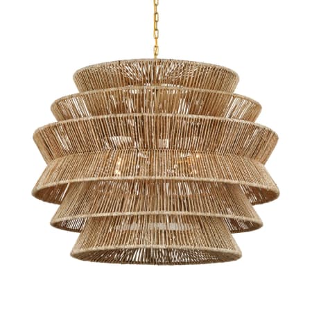 Visual Comfort Antigua 4 Light 42" Wide Pendant Antique-Burnished Brass / Natural Abaca