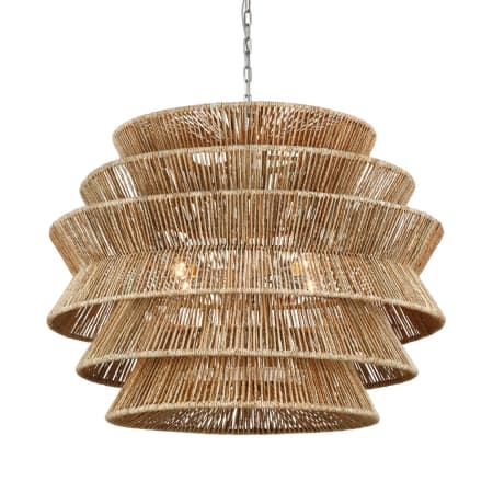 Visual Comfort Antigua 4 Light 42" Wide Pendant Polished Nickel / Natural Abaca