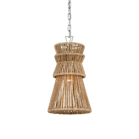 Visual Comfort Antigua 11" Wide Pendant Polished Nickel / Natural Abaca