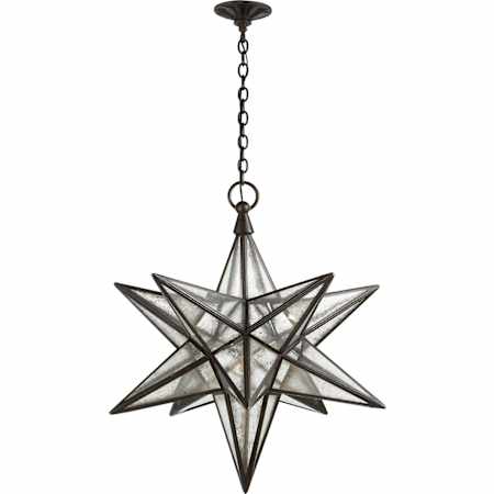 Visual Comfort Moravian Star 33" Large Star Lantern by E. F. Chapman Aged Iron